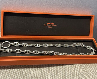 AUTHENTIC HERMES Chaine d'Ancre NECKLACE SV925 43 LINKS PM -small model 16''