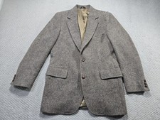 Pendleton Blazer Mens 42 Long Brown Pure Virgin Wool Tweed Herringbone Jacket US