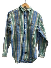RRL 90s Heavy cotton check flannel shirt L Cotton Green Check Made in Singapore