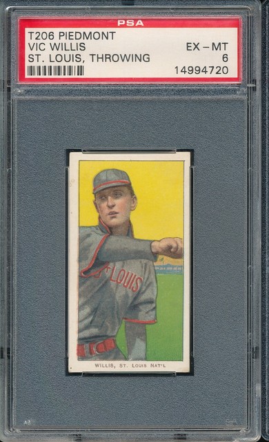 T206 Piedmont 350/25 Vic Willis (Throwing) PSA 6 - Cardinals HOF