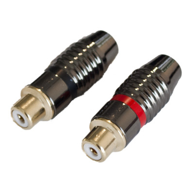 RCA Metal Female Connector Jack Set, Gold Plated Tips(Pair)