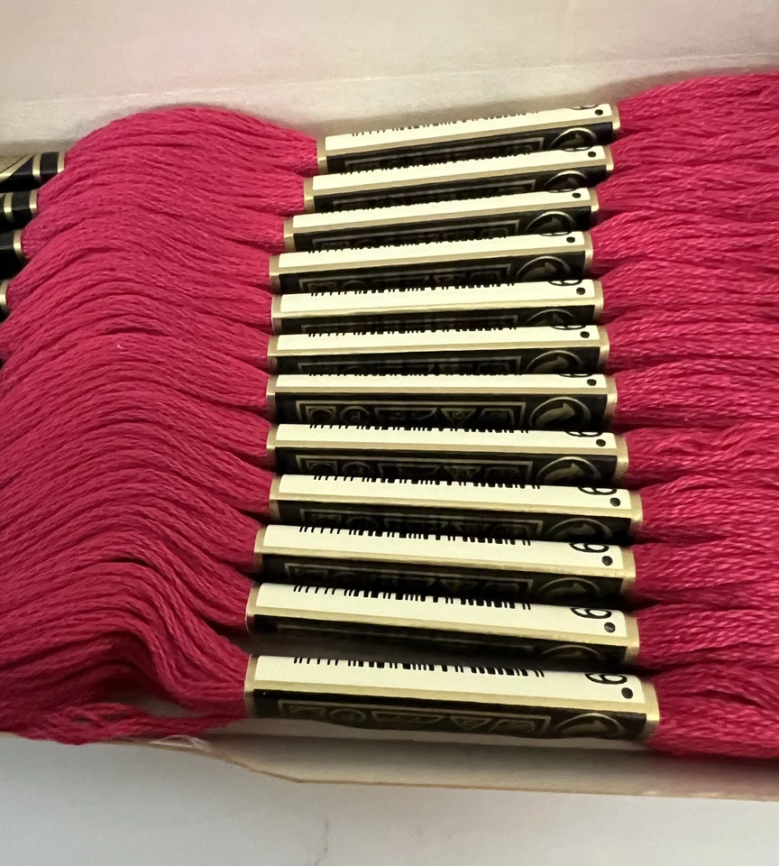 DMC Embroidery Floss Color 600 - Very Dark Cranberry Pink Box of 12 New - Image 2 of 4