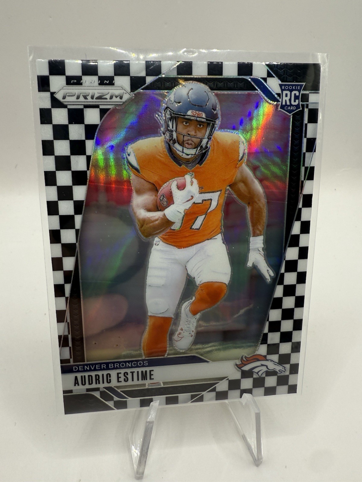 2024 Panini Prizm - Rookies Audric Estime #306 Black & White Checker Prizm (RC)