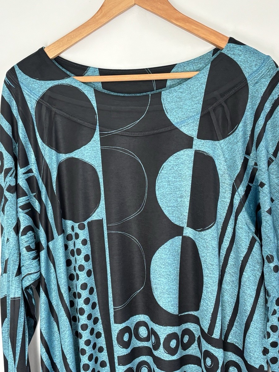 Jess & Jane Amelia Mixed Print Art To Wear Slinky Tunic Top Size 2XL *L58 View 3