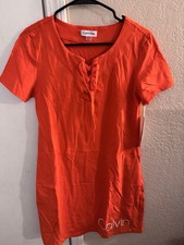 Calvin Klein Women's Dress Medium with shoelace Orange
