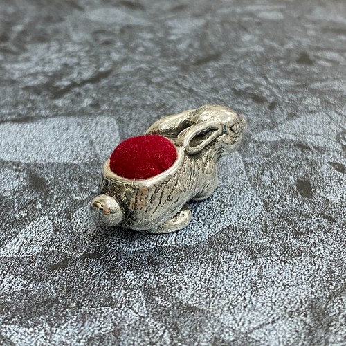 Viktorianischer Stil Sammlerstück Hase Nadelkissen 925 Sterling Silber Nähnadel - Bild 3 von 6