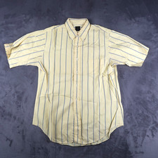 Vintage 80s Penney's Towncraft Shirt Mens Medium M Yellow Stripe Button Down 70s