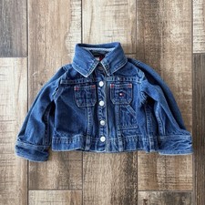 Tommy Hilfiger Kids 2T Denim Jacket Blue Jean Star Print Button Up Picnic Print