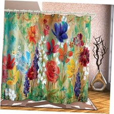 Bathroom is Decorated with 3D Colorful Flower Colorful Oil Painting Flower No.1