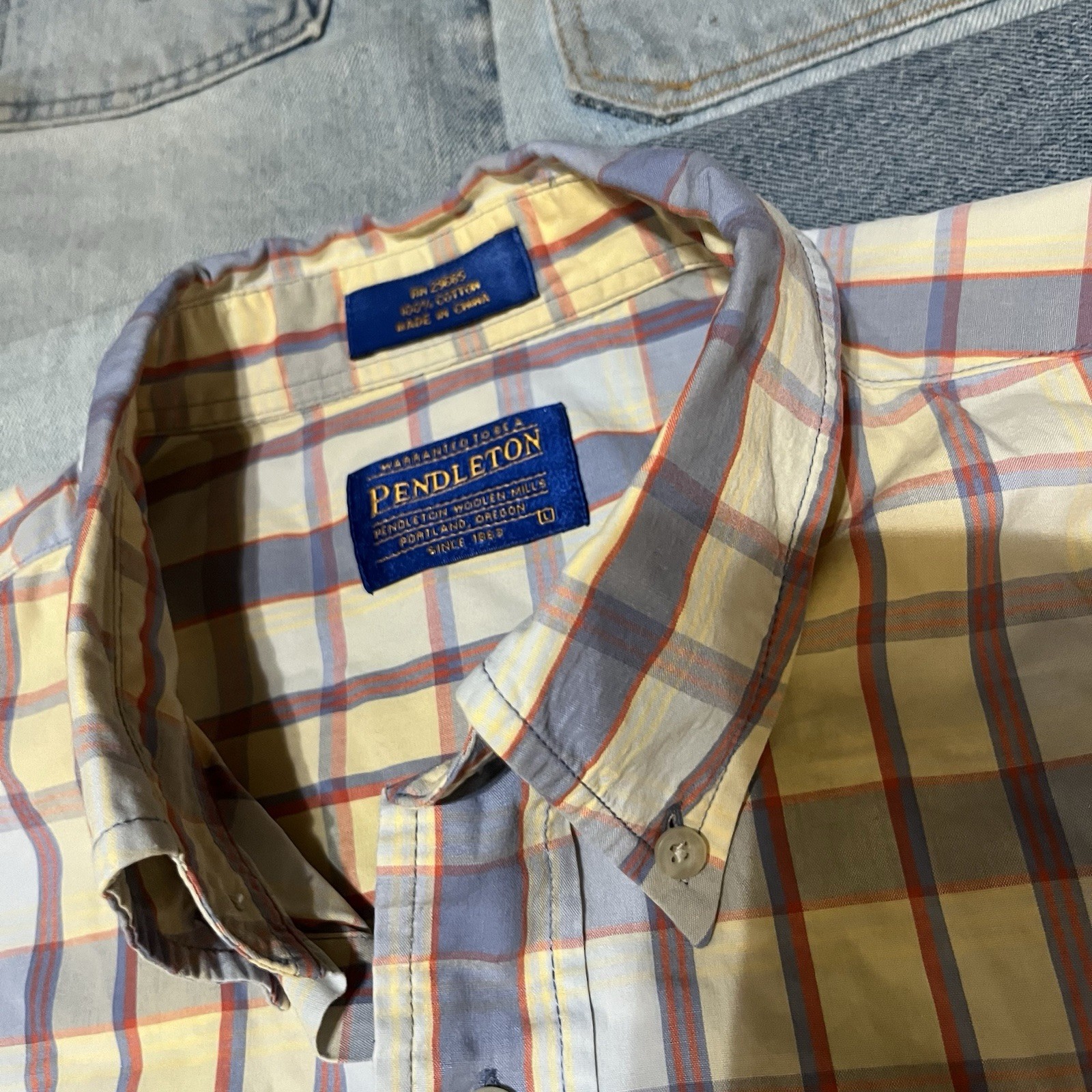 Pendleton Plaid Long Sleeve Button Large - image 3