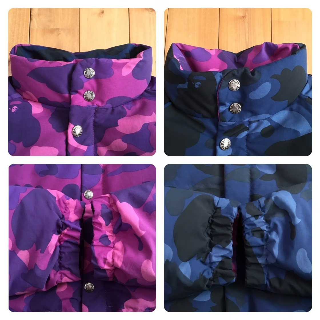 Reversible BAPE Purple camo x Blue camo Puffer Down Jacket A
