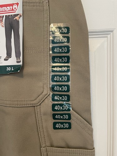 Coleman Men's Bonded Fleece Lined Tear Resistant Stretch Pant, Greige 40x30 NEW - Picture 5 of 8