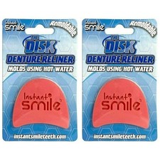 Instant Smile - The Disk Denture Reliner - Forms Using Hot Water - 2 Pack