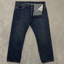 Classic Levi's 501 Original Fit Jeans W42 L30 Dark Wash Button Fly Excellent