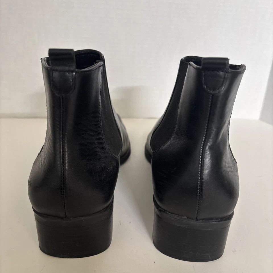Connie Chelsea Black Leather Pull On Ankle Boots US 8.5 M - Image 4 of 4