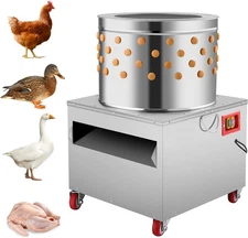 2HP 20In Stainless Steel Chicken Plucker Machine De-Feather 1500w 275r/min 110V