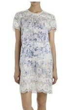 Zimmerman Scalloped Hem Soft Blue Floral And Lace Size 0 Shift Dress