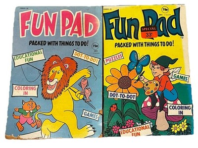 LOT OF 2 VINTAGE FUN PADS PRESTIGE ACTIVITY BOOKS UNUSED EDUCATIONAL