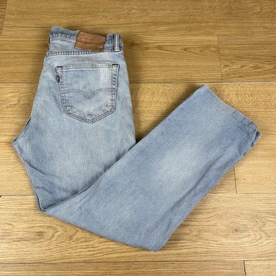 Levi's 504 Hellblau Straight Regular Jeans Stretch Fit Herren Zip Fly W34 L31