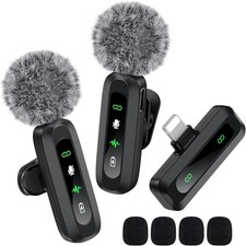 Lavalier Microphone Wireless Audio Video Recording Mini Mic For Android/iPhone