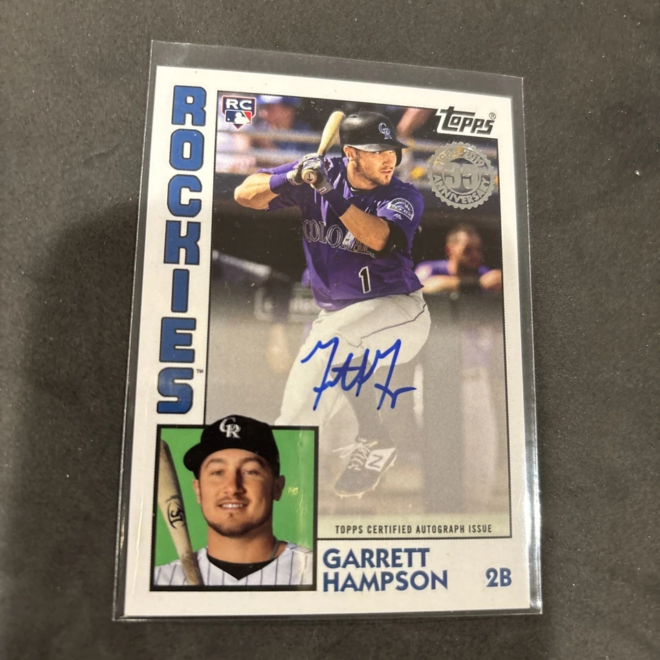  2019 Topps Update GARRETT HAMPSON RC 1984 Topps Auto AUTOGRAPH -ROCKIES- 84A-GH - Image 3 of 4