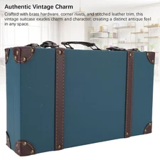 Vintage Suitcase Decorative Trunk Composite Wood PU Leather