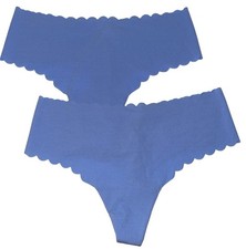 Victoria s Secret NWT Lot Of 2 Solid Thong/String Blue Size Medium