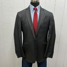 42R Kenneth Cole Reaction Suit Jacket Sport Coat Blazer charcoal Gray Sheen