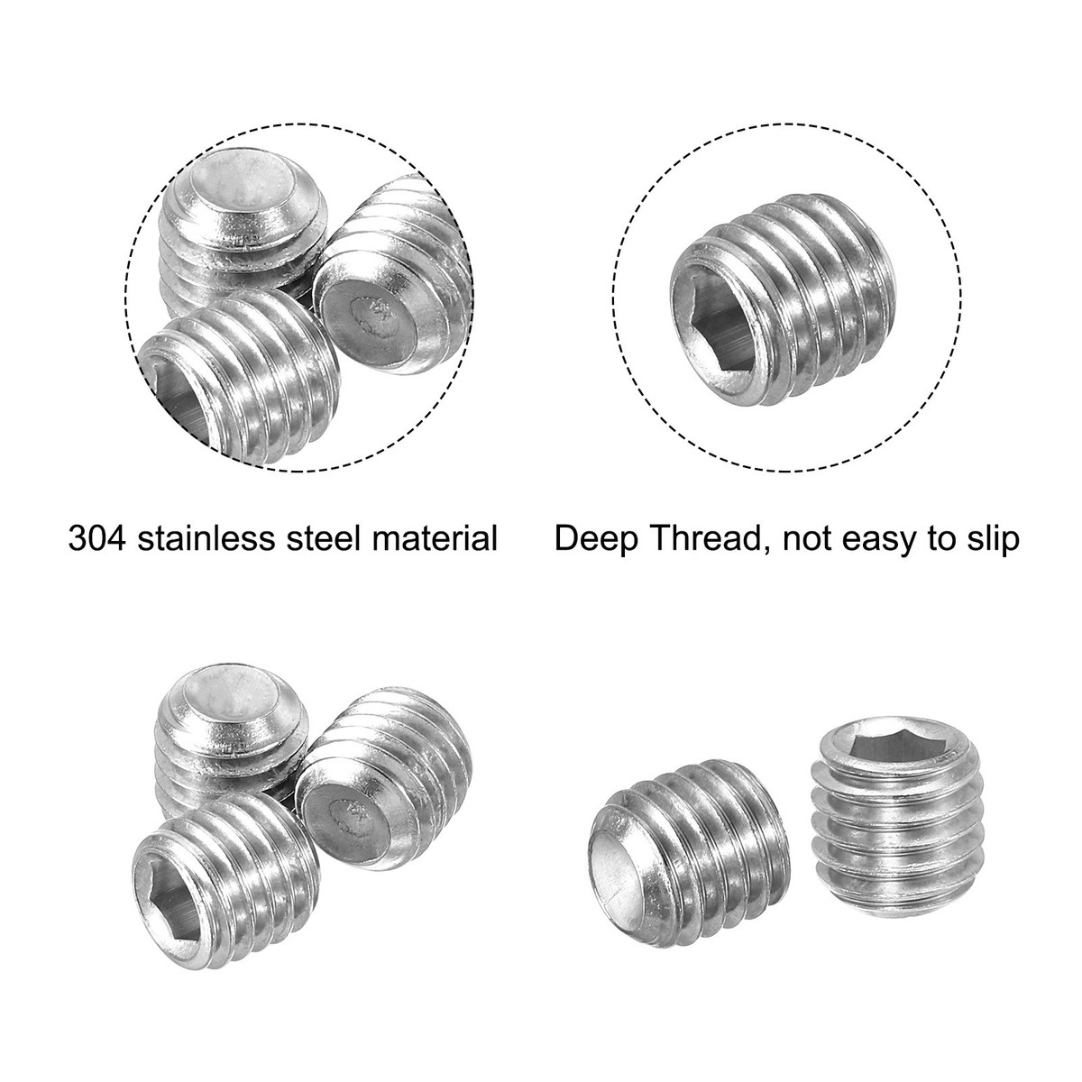 20 Pcs M6x10mm Hex Socket Cap Head Screws - 304 Stainless Steel Machine Bolts - View #12