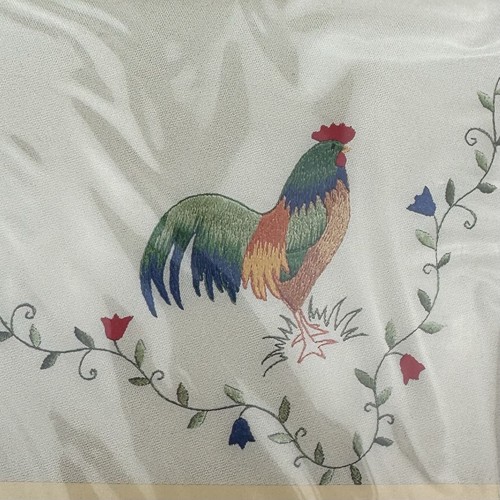 Rico Design Tablecloth Embroidery Kit Roosters Tulips 32021 Stamped Flowers New - Picture 4 of 5