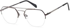 CAPRI OPTICS DICAPRIO DC199 UNISEX EYEGLASSES 53-19-145 BROWN/GUN W/ SOFT CASE