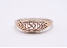 Clogau 9ct Yellow & Rose Gold Celtic Ring Size V 4.05g Boxed