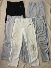 Lot of 5 Nike Under Armour Baseball Pants Gray White Black Size Youth Large