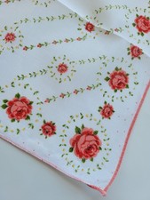 Vintage Ladies Hankie Pink Floral