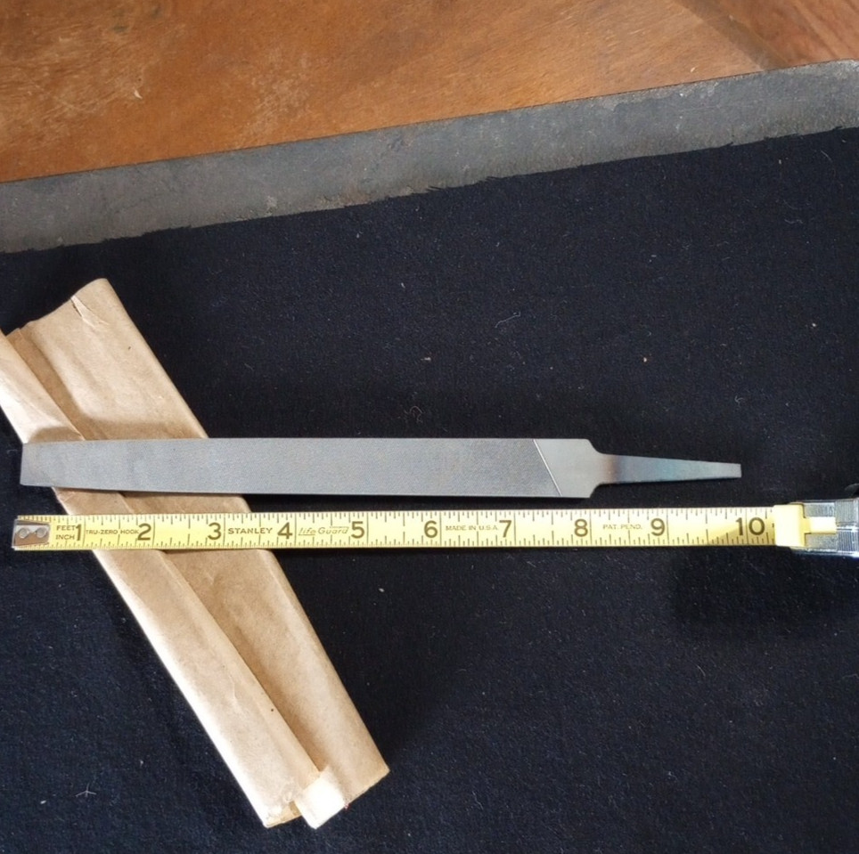 1 Vintage Johnson Bastard Flat Hand File 10"  Length Made In USA NOS