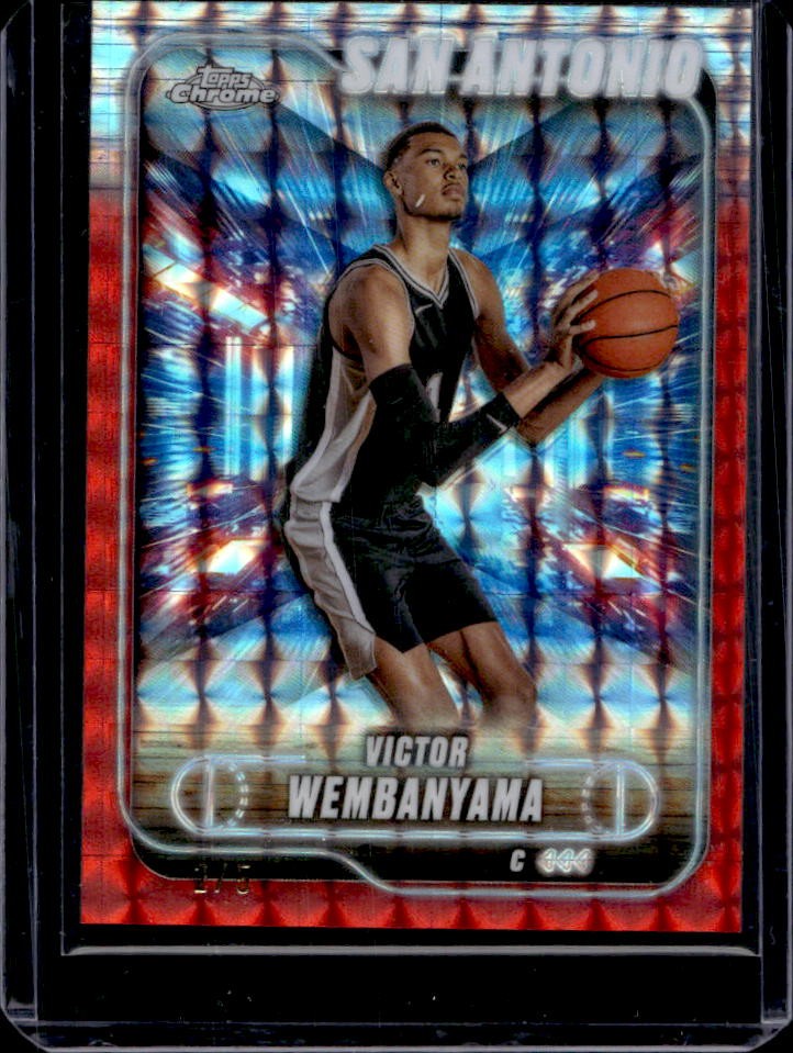 Victor Wembanyama 2024 Topps Chrome #193 Red Geometric Refractor
