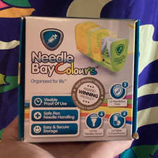 NeedleBay Diabetic Supply Case Yellow Green Pen Needle Organizer Tablet Compart  