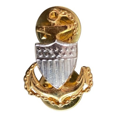 GENUINE US COAST GUARD COLLAR DEVICE: E7 CHIEF PETTY OFFICER LAPEL PIN USCG