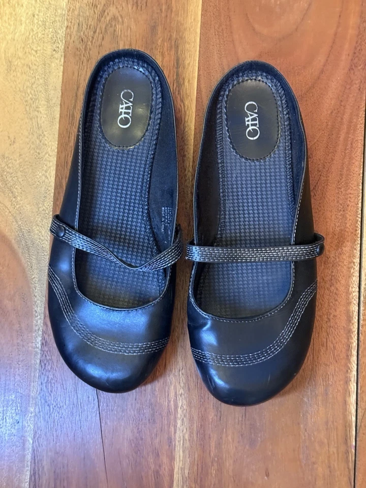 Cato 女式 10M 码 Mary Jane 一脚蹬黑色 — 第 3/4 张图片