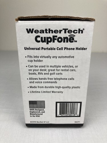 WEATHERTECH CUPFONE UNIVERSEL RÉGLAGE SUPPORT DE TÉLÉPHONE PORTABLE SUPPORT DE VOITURE FABRIQUÉ AUX ÉTATS-UNIS NEUF ! - Photo 4 sur 11