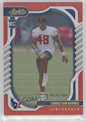 2022 Panini Absolute Rookies Spectrum Red 79/100 Christian Harris Rookie RC he0