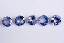 Lot 5 Pieces Tanzanite 3.5mm 0.85ct Round Cut Gemstones