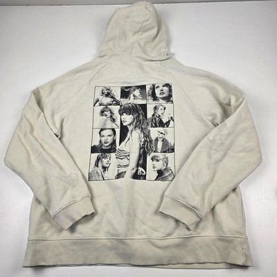 Taylor Swift The Eras Tour Hoodie Mens Extra Large Cream Graphic Sweatshirt