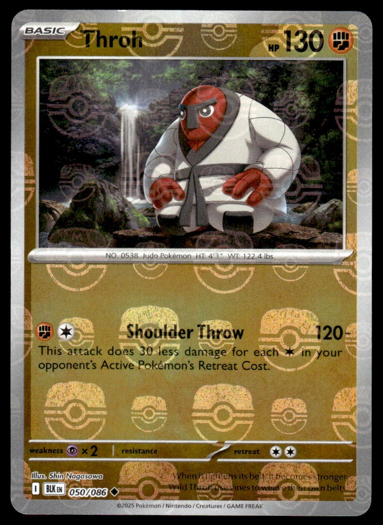Pokemon TCG SV: Black Bolt #050/086 Throh (Master Ball) NM