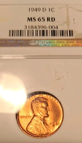 1949 D Lincoln Cent NGC MS 65 RD