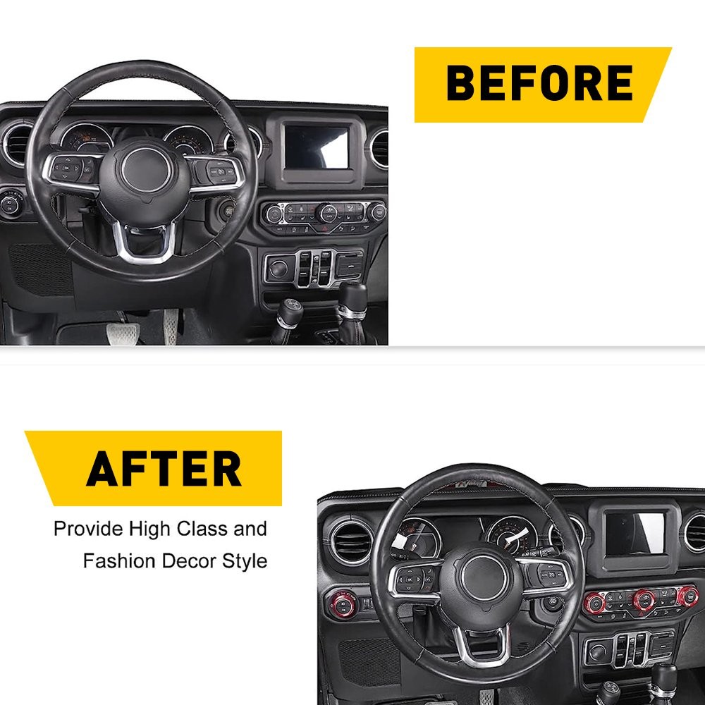 Aluminum A/C Switch Knob Trim Cover For Wrangler Jeep JL & JT 2018+ Accessories thumbnail 8