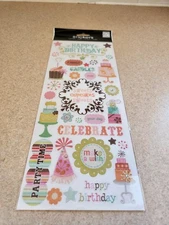 Me & My Big Ideas~Happy Birthday~ Jeweled and Glittery Stickers