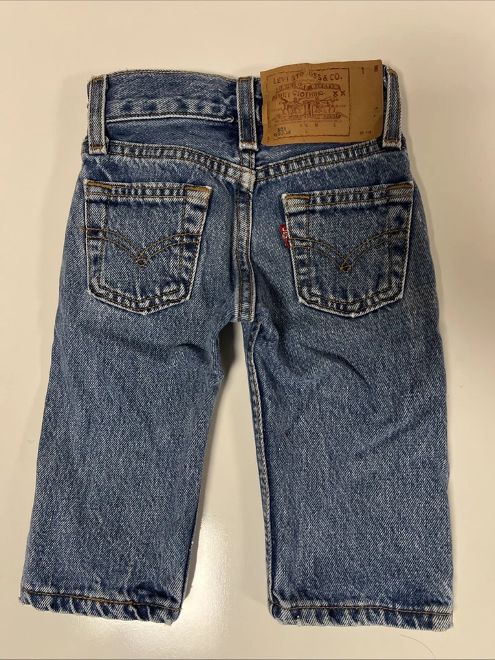 Pantalones de mezclilla para bebé Levis 501 vintage con botones talla 0 EE. UU. Foto 3 de 4