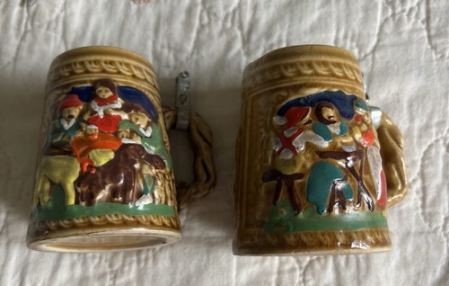 2 vintage German style 2.5 inch tall steins, Japan. No Lids - 第 1/3 張圖片