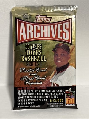 2001 TOPPS ARCHIVES SERIES 1 BASEBALL FACTORY SEALED PACK HOBBY 8 cards per pack